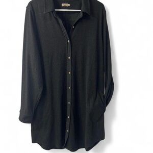 Faherty Black Button-Up Women's Top